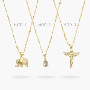 Collar Zirconias Chapa de Oro 684