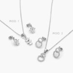 Juego Zirconia Chapa de Rodio 124