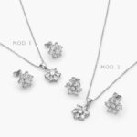 Juego Zirconia Chapa de Rodio 129