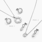 Juego Zirconia Chapa de Rodio 133