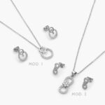 Juego Zirconias Chapa de Rodio 134