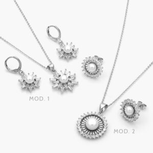 Juego Perlas Chapa de Rodio 137