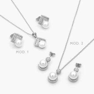 Juego Perlas Chapa de Rodio 138