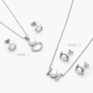 Juego Perla Chapa de Rodio 141