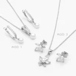 Juego Perla Chapa de Rodio 144