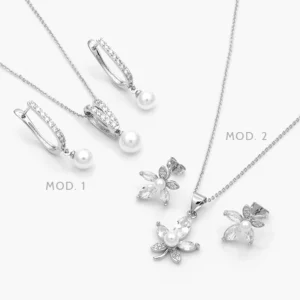 Juego Perla Chapa de Rodio 144