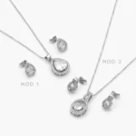 Juego Zirconia Chapa de Rodio 145