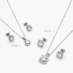 Juego Zirconia Chapa de Rodio 146