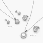 Juego Zirconia Chapa de Rodio 151