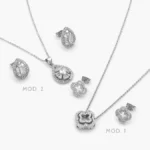 Juego Zirconia Chapa de Rodio 152