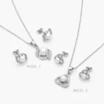 Juego Perlas Chapa de Rodio 156