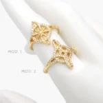 Anillo Ajustable Nudo de Bruja Chapa de Oro 1246