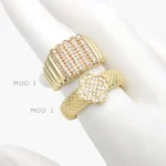 Anillo Ajustable Zirconias Chapa de Oro 1249