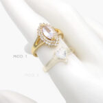 Anillo Ajustable Zirconia Chapa de Oro 1253
