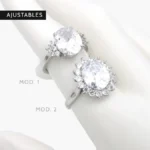 Anillo Ajustable Zirconia Chapa de Oro 1255