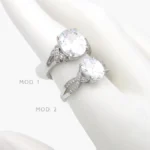 Anillo Ajustable Zirconia Blanca Chapa de Rodio 1256