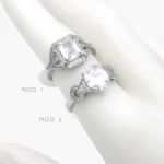 Anillo Ajustable Zirconia Chapa de Rodio 1258