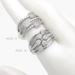 Anillo Zirconias Chapa de Rodio 1266