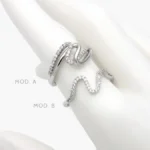 Anillo Zirconias Chapa de Rodio 1274