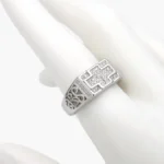 Anillo Cruz Chapa de Rodio 1278