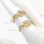 Anillo Zirconia Chapa de Oro 1292