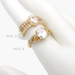 Anillo Zirconia Chapa de Oro 1293