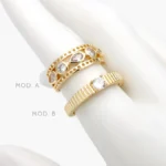 Anillo Churumbela Zirconia Chapa de Oro 1294