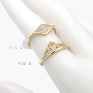 Anillo Zirconias Chapa de Oro 1295