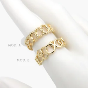 Anillo Ajustable Liso Chapa de Oro 1298