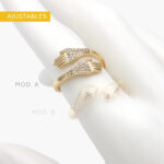 Anillo Ajustable Abrazo Chapa de Oro 1301