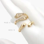 Anillo Ajustable Abrazo Chapa de Oro 1301