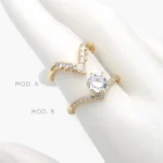 Anillo Zirconia Chapa de Oro 1305