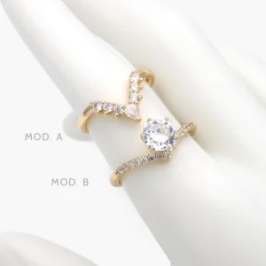 Anillo Zirconia Chapa de Oro 1305