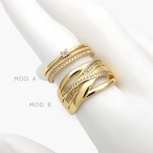 Anillo Zirconia Chapa de Oro 1312