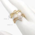 Anillo Zirconia Chapa de Oro 1316