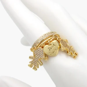 Anillo Ajustable Niños Zirconias Chapa de Oro 1326-1