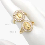 Anillo Ajustable Virgen Chapa de Oro 1327