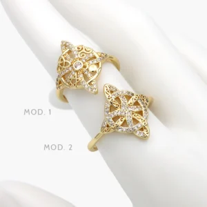 Anillo Ajustable Nudo de Bruja Chapa de Oro 1328