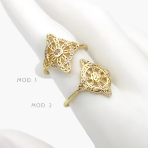 Anillo Ajustable Nudo de Bruja Chapa de Oro 1329