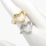 Anillo Ajustable Corazón Chapa de Oro/Rodio 1331