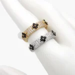 Anillo Ajustable Flor Chapa de Oro/Rodio 1334