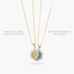 Collar Sol & Luna Zirconias Imán Chapa de Oro 701