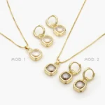 Juego Zirconia Chapa de Oro 83