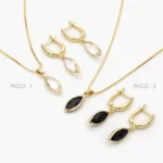 Juego Zirconia Chapa de Oro 89