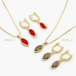 Juego Zirconia Color Chapa de Oro 90