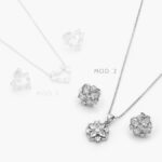Juego Zirconia Chapa de Rodio 135