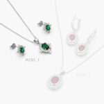 Juego Zirconia Color Chapa de Rodio 158
