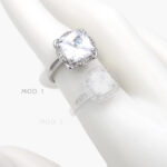 Anillo Ajustable Zirconia Chapa de Rodio1259