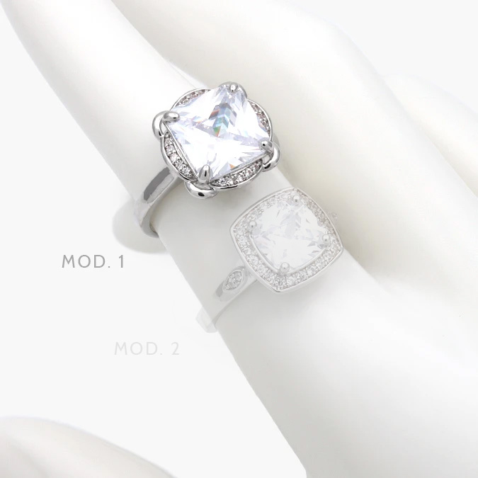 ctb1259 Anillo Ajustable Zirconia Chapa de Rodio1259 - Image 1