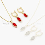 Juego Zirconia Color Chapa de Oro 90